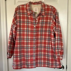 L.L. Bean Flannel/Fleece Lined Women’s Lightweight Jacket/Shirt - Size 1X